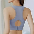 thumbnail image 7 of Full Figure Bras for Women Plus Size Breasted Back Running Bralettes Yoga Backless Bra Sports Underwear V-Neck Pullover Bra Hook and Eye Closure Push-up Bra Style Y-551 , Blue XL, 7 of 7