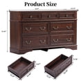 thumbnail image 6 of FIAKOA 7 Drawer Dresser for Bedroom, 55” W. Wood Farmhouse Tall Storage Chest of Drawers for Livingroom, Walnut Brown, 6 of 7