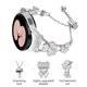 thumbnail image 3 of Watch Band with Connector for Samsung Galaxy Watch 5 Pro 45mm 5 4 40mm 44mm Heart Clover Decor Silve, 3 of 5