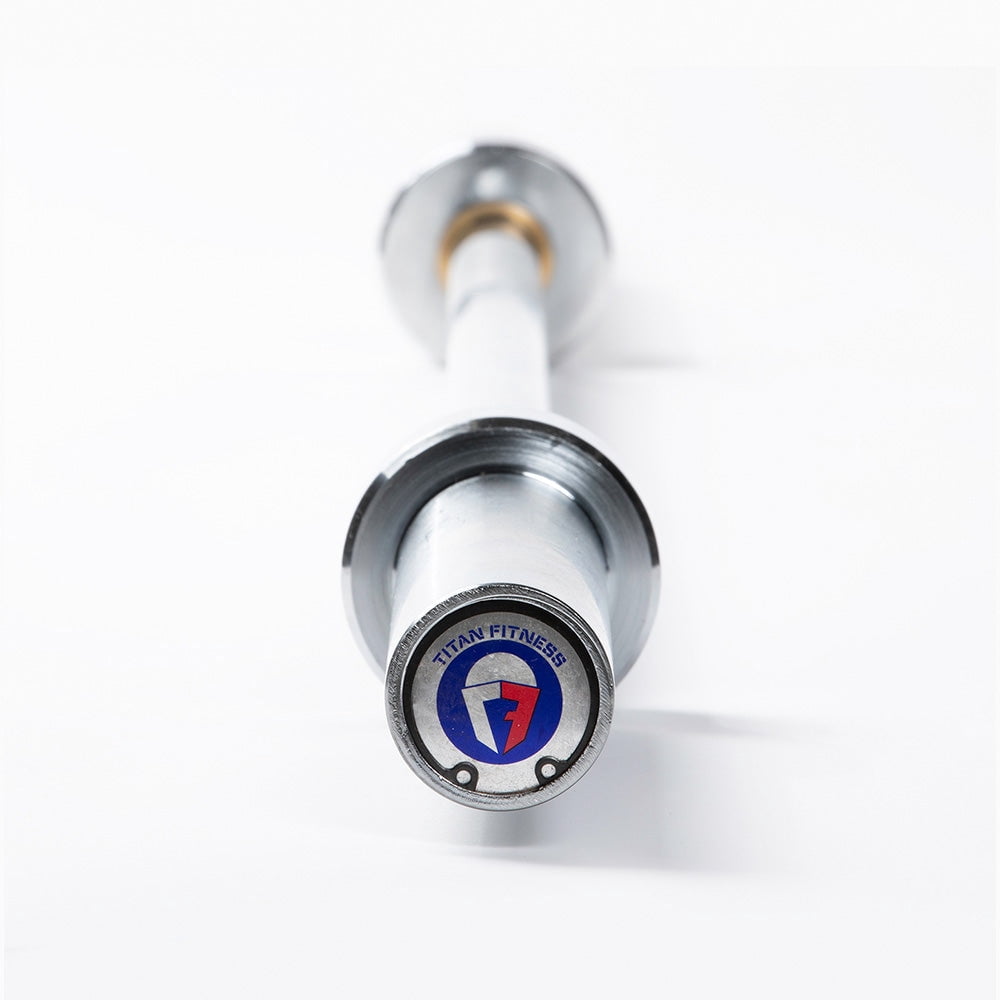 Titan Fitness 60" Olympic Weightlifting Barbell, 500 LB Capacity, 28mm Grip Shaft, Chrome Finish