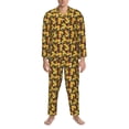 thumbnail image 3 of Honeii Cartoon Ducks Pattern Mens Pajamas Set,2pcs Men's Lounge Long Sleeve Sleep Shirt and Pajama Bottoms Sleepwear Set,Mens Pjs Sets-Large, 3 of 7