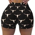 thumbnail image 2 of Uemuo Western Cowboy Pattern Women Workout Impact Shorts Scrunch Butt Lifting Gym Shorts Seamless Booty Biker Shorts-X-Large, 2 of 8