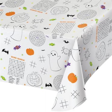 Creative Converting Unicorn Baby Shower Plastic Tablecloth - 54 X 102 Inches, Multi-Color Star & Unicorn Design