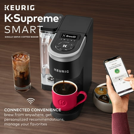 Keurig - K-Supreme SMART Single Serve Coffee Maker with WiFi Compatibility - Black