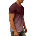 thumbnail image 6 of Men's Gradient V-Neck T-Shirt With Short Sleeve And Chest Pocket Featuring Tie Dye Casual Tee For Summer Spring Streetwear Outfits Gym Workout Turquoise XXXL, 6 of 9