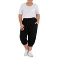 thumbnail image 4 of Athletic Works Women's Plus French Terry Athleisure Capri Jogger Pants, size 1X-5X, 4 of 8