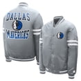 thumbnail image 3 of Youth Starter Gray Dallas Mavericks Comic-Style Satin Full-Snap Varsity Jacket, 3 of 3