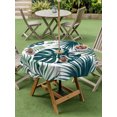 thumbnail image 5 of Outdoor Tablecloth with Umbrella Hole Zipper Summer Botanical Round Tablecloth 54" Waterproof Outside Table Cloth Palm Leaf Tropical Monstera Leaves Patio Table Cover Tablecloths for Picnic Party, 5 of 8