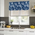 thumbnail image 4 of 2 Pack Valances for Window, Navy Blue Coastal Short Curtains for Kitchen Bedroom Living Room, Nautical Beach Starfish Coral Summer Rod Pocket Small Window Treatment Valance Drapes 60 x 18 Inch, 4 of 8