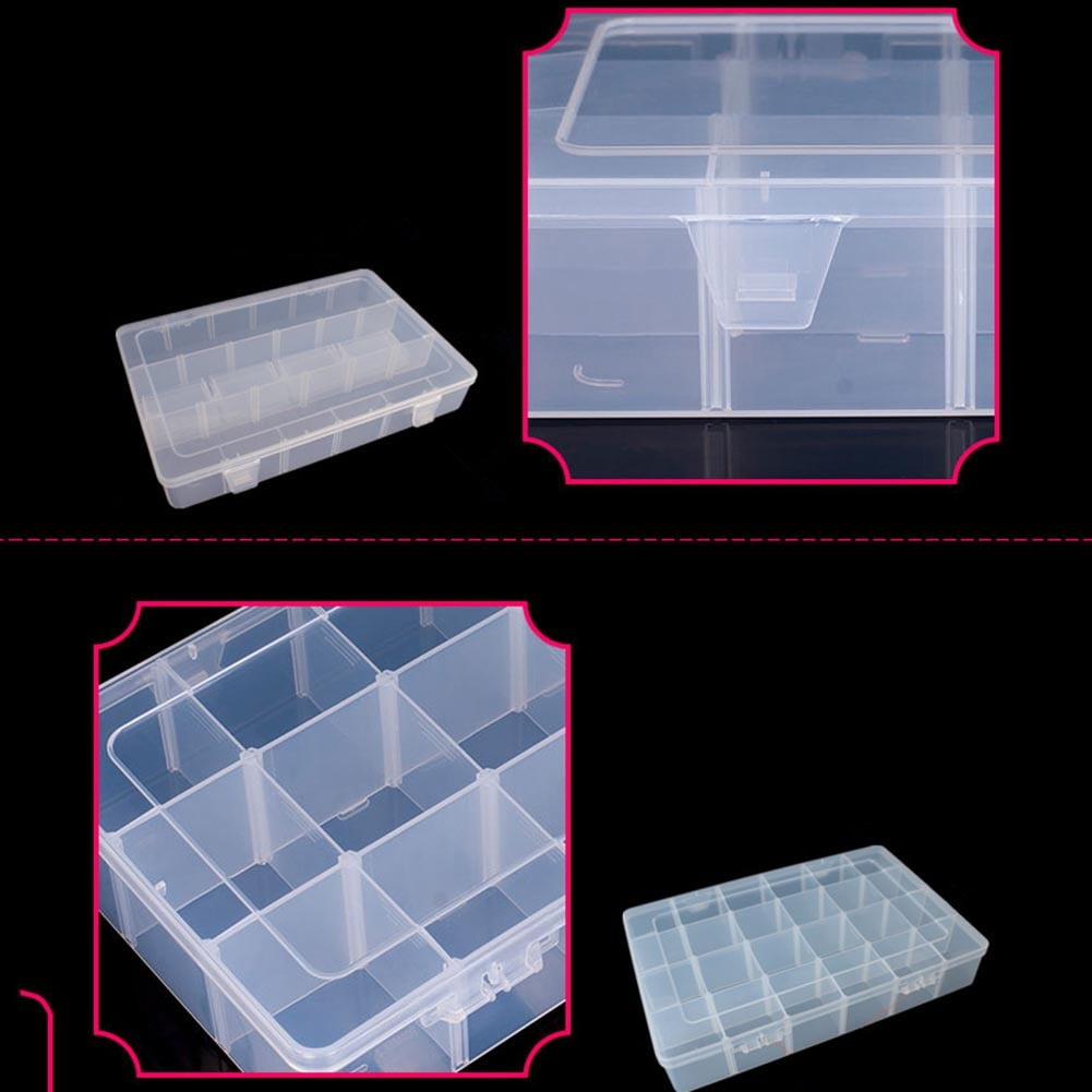 24 Grids Extra Large Plastic Craft Organizer Storage Box With Removable Grids Fangkenuo