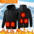 thumbnail image 4 of Mens Heated Hoodies Pullover 2025 Winter Long Sleeve Heated Sweatshirt with Light 5 Heating Zones Hooded Sweatshirt, 4 of 8