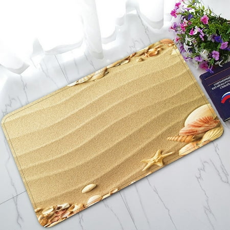 Heart Door GCKG Love Beach Sand Sunlight Hearts Seashells Starfish Non-Slip Doormat Indoor/Outdoor/Bathroom Doormat 30 x 18 Inches ()