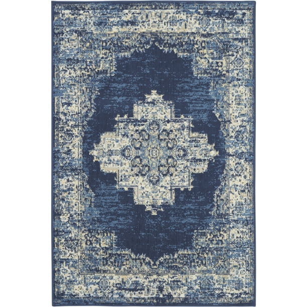Nourison Grafix Traditional Persian, Navy Blue Area Rugs