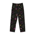 thumbnail image 6 of Uemuo Heart and Stars Pattern Men's Wide Leg Palazzo Lounge Pants with Pockets Light Weight Loose Comfy Casual Pajama Pants-Large, 6 of 9