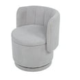 thumbnail image 4 of Hassch Modern 360 Degree Swivel Accent Chair with Curved Back and Hidden Storage, Plush Barrel Chair for Home Office or Living Space (Gray), 4 of 8