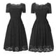 thumbnail image 2 of Vestido de fiesta de encaje de manga corta sin tirantes de moda para mujer, 2 of 5