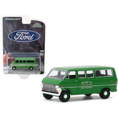1970 Ford Club Wagon Van Green "Board of Education" "Hobby Exclusive" 1 64 Diecast Model by Greenlight