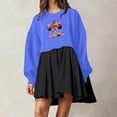 thumbnail image 2 of Pisexur Robes de Noël pour Femmes Mode Imprimé Noël Robes de Vacances Décontractées Col Rond Manches Longues Robe Fluide à Étages Mini Robe de Fête, 2 of 4