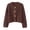 Coffee, variant on TGSLY Fall Button Down Sweater for Women Warm Soft Crew Neck Long Sleeve Chunky Knit Cropped Cardigan Loose Casual Solid Color Coat with Pockets L