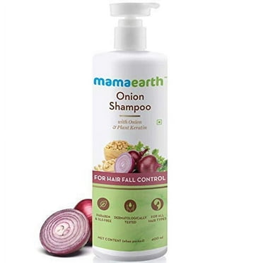 Mamaearth Onion Shampoo for Hair Growth and Hair Fall Control with Onion Oil and Plant Keratin 400ml