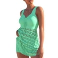 thumbnail image 3 of Liacowi Plus Size Tankini Swimsuit for Women Lace Tummy Control Bathing Suit Sleeveless Push-up Tops High Waist Shorts, 3 of 5