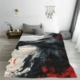thumbnail image 5 of Fuzoiu Red Black Ink Style Bald Eagle Print Ultra-Soft Micro Fleece Blanket,All Seasons Flannel Throw, Lightweight Blanket for Bed, Sofa, Couch, Movie Night, Camping, and Travel-60"x50", 5 of 7