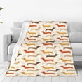 thumbnail image 4 of Cauagu Dachshund Pattern Flannel Bed Blankets,Fleece Blanket Comfortable Air Conditioning Blanket for Sofa Bed Travel Couch & Living Room -80"x60", 4 of 8