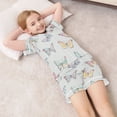 thumbnail image 6 of Silky Satin Kids' Pajama Set Breathable & Smooth Unisex Button-Down Pajamas Hand-drawn Pastel Colors Butterflies, 6 of 8