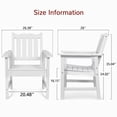 thumbnail image 4 of Stoog Patio Chair with Backrest, Oversized All-Weather Outdoor Dining Chair for Garden, Backyard, 400 lbs Weight Capacity, White, 4 of 9