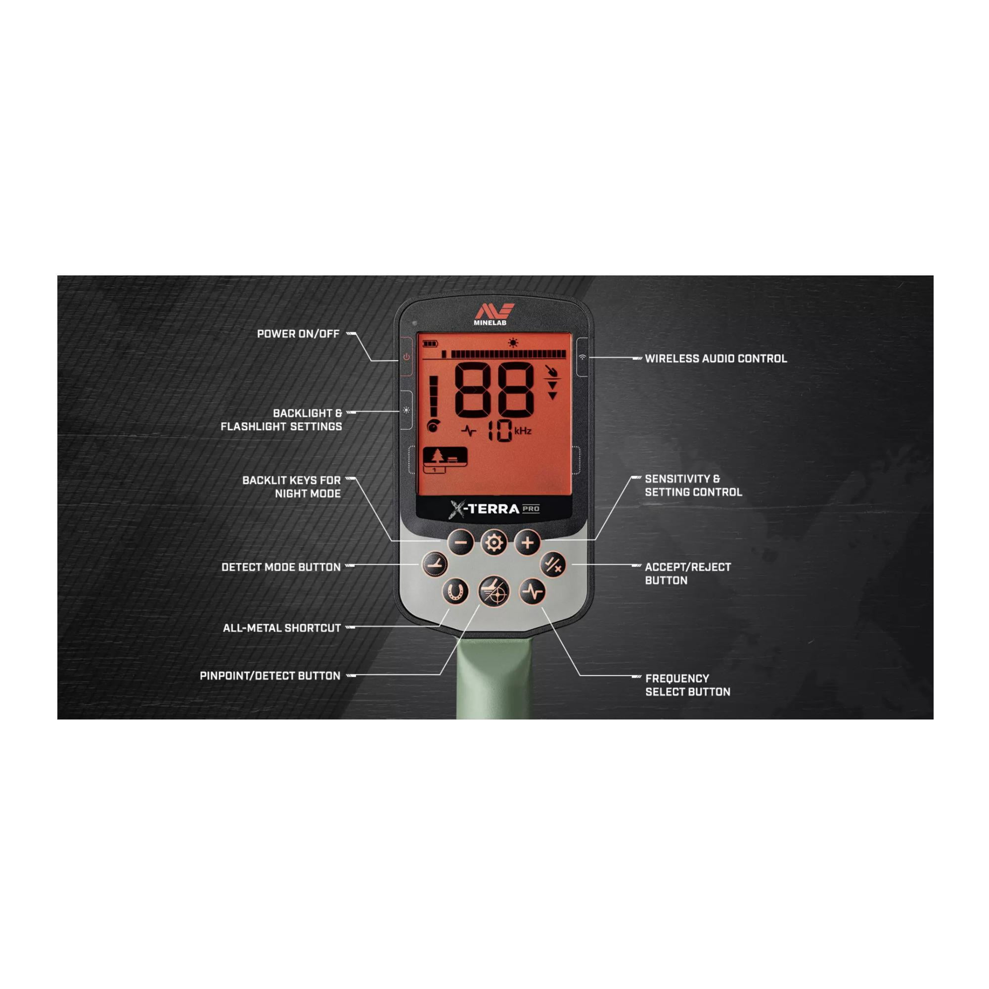 Minelab X-Terra Pro Waterproof, Light, and Compact Metal Detector Bundle