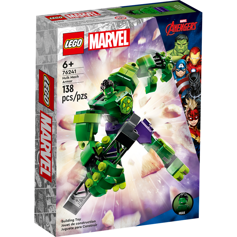 LEGO Marvel Hulk Mech Armor Posable Marvel Building Toy Avengers Action Figure for 6 Year Old Boys Girls and Kids or Marvel Fans of Any Age 76241 Walmart