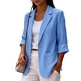 thumbnail image 5 of Cotton Linen Blazers for Women Plus Size Lightweight Blazers Open Front Casual Daily Blazer Jacket Long Sleeve Outerwear with Pockets, 5 of 7