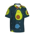 thumbnail image 2 of Daiia Avocado in Space Hawaiian Shirt for Men Gentle Cotton Regular Short Sleeve Casual-XX-Large, 2 of 9