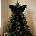 thumbnail image 5 of Clearance Black Bat Bow, Gothic Large Velvet Ribbon Bow for Fall Porch Wreath Fence Wall, 1 Pack, 5 of 11