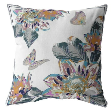 Amrita Sen Designs Amrita Sen Honey Butterfly Indoor Outdoor Pillow Zip 18" x 18"