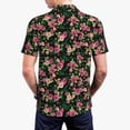 thumbnail image 4 of Balery Rose Flowers Printed Men’s Short Sleeve Polo Shirt, Midweight Men's Shirt,Golf Polo shirts -3X-Large, 4 of 9