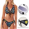 thumbnail image 3 of Dreamtimes Tropical Palm Leaves and Pineapple Bikinis Swimsuit Set for Women, Large, 3 of 7
