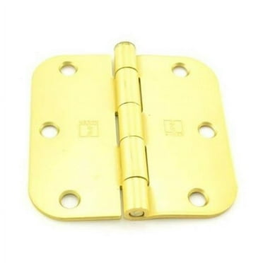 Hager Hinge RC18423124EA58 3.5 x 3.5 in. 0.625 in. Radius Full Mortise Residential Plain Bearing Hinge, Satin Brass