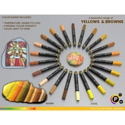 Tooli-Art Acrylic Paint Pens Yellow and Brown Pro Color Series Set with 3mm Medium Tip Marker Set of 22