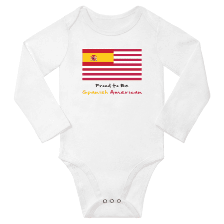 

Proud to be Spanish American Baby Long Slevve Bodysuit Unisex Gifts (White 12-18 Months)