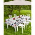thumbnail image 4 of 4th of July Outdoor Tablecloth with Umbrella Hole and Zipper Patriotic Stars Fireworks Tablecloths 60x120 Waterproof Table Cloths USA Flag Wood Grain Patio Table Cloth Cover for Independence Day Party, 4 of 6