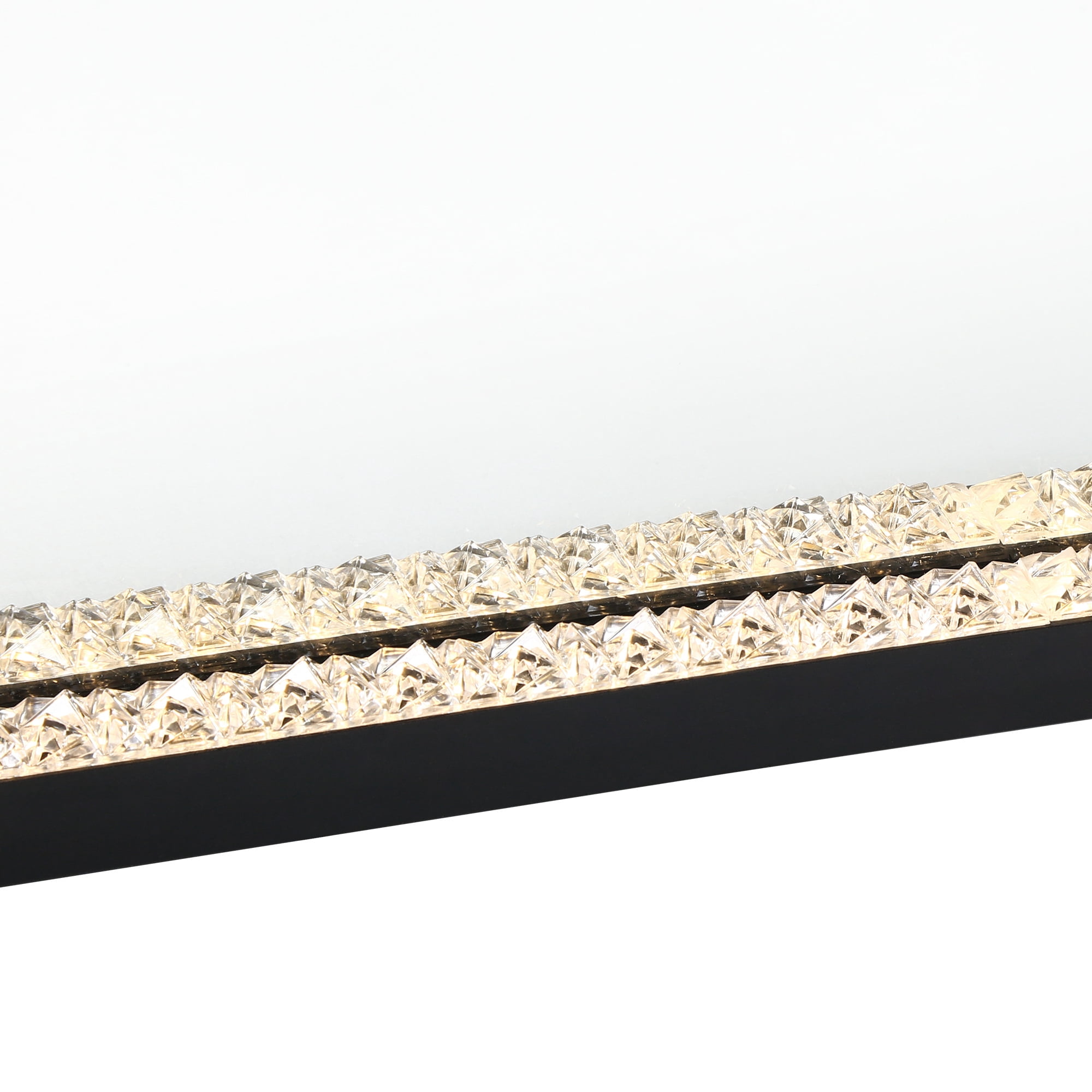 35.8-in W x 55.1-in H Rectangle Matte Black and Matte Gold Framed Full Length Lighted Vanity Mirror
