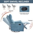 thumbnail image 6 of Bellemave Manual Recliner Chair with Massage and Heating Home Theater Recliner Rocking Chair Nursery Swivel and Rocker Chair with High Back in Fabric for Living Room, Bedroom (Blue), 6 of 8