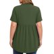 thumbnail image 4 of Plus Tops para Mujeres Tamaño Plus Moda Color Sólido Casual Botón-Up Top con Cuello en V Y Manga 3/4 Mujeres Tamaño Plus Tops de Verano, 4 of 8