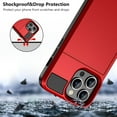 thumbnail image 6 of for iPhone 14 Pro Case Wallet Credit Card Holder ID Slot Sliding Door Hidden Pocket Men Women Anti-Scratch Dual Layer Hybrid Bumper Armor Protective Shell Back Cover 6.1 inch Red, 6 of 14