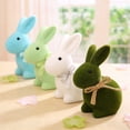 thumbnail image 5 of Flocked Foam Bunny Figurines 8.66 Inches Flocking Rabbit Sculpture for Spring Easter Table Decor, Indoor Home Kitchen Shelf Decorations and Garden Basket Yard Decor, 5 of 5