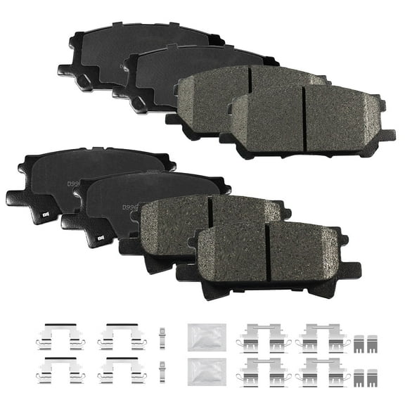 ACB ZONE 8 Pieces Front & Rear Ceramic Brake Pads for Lexus RX330 RX350 RX400h Toyota Highlander