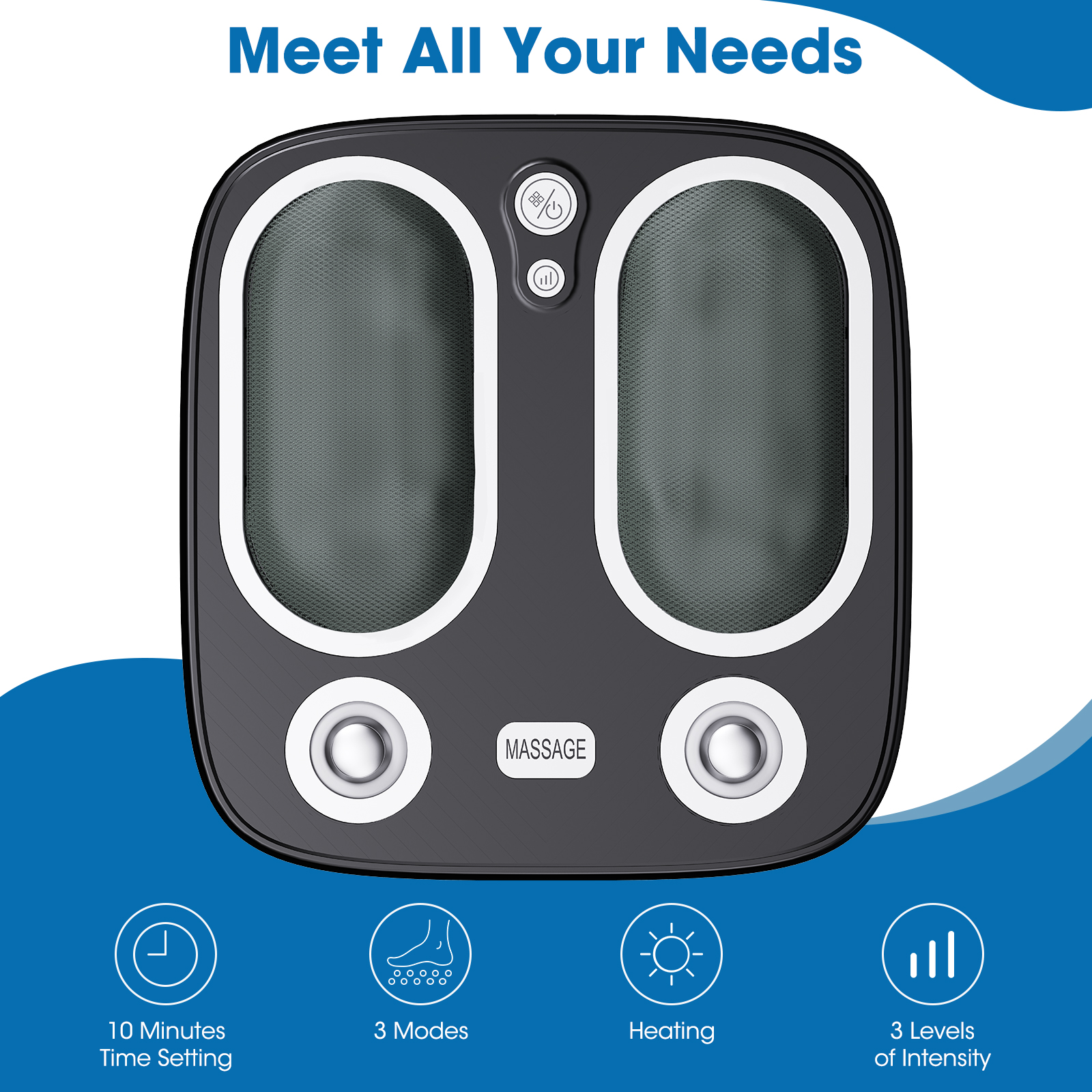 Foot Massager Machine with Heat, Shiatsu Deep Kneading Foot Massager, Compression, 3 Massage Modes, Auto-Off Timers, Gifts for Women Men