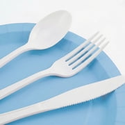 Plastic Disposable Cutlery Set, White, 24 Pieces, by Way To Celebrate