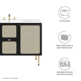 thumbnail image 2 of Single Sink Vanity Cabinet, White Black, Wood, Hotel Bedroom Bathroom, Modern Contemporary HB36426, 2 of 15